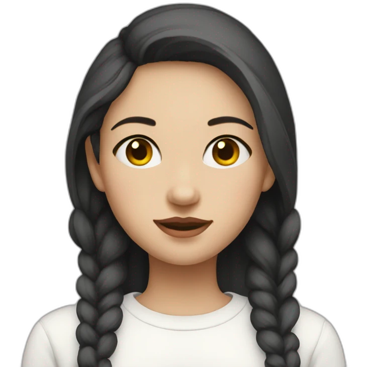 girl wearing a white shirt under a white sweater vesy emoji