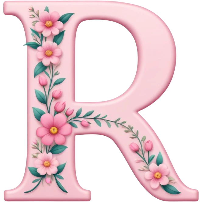 Pink romantic alphabet letter emoji