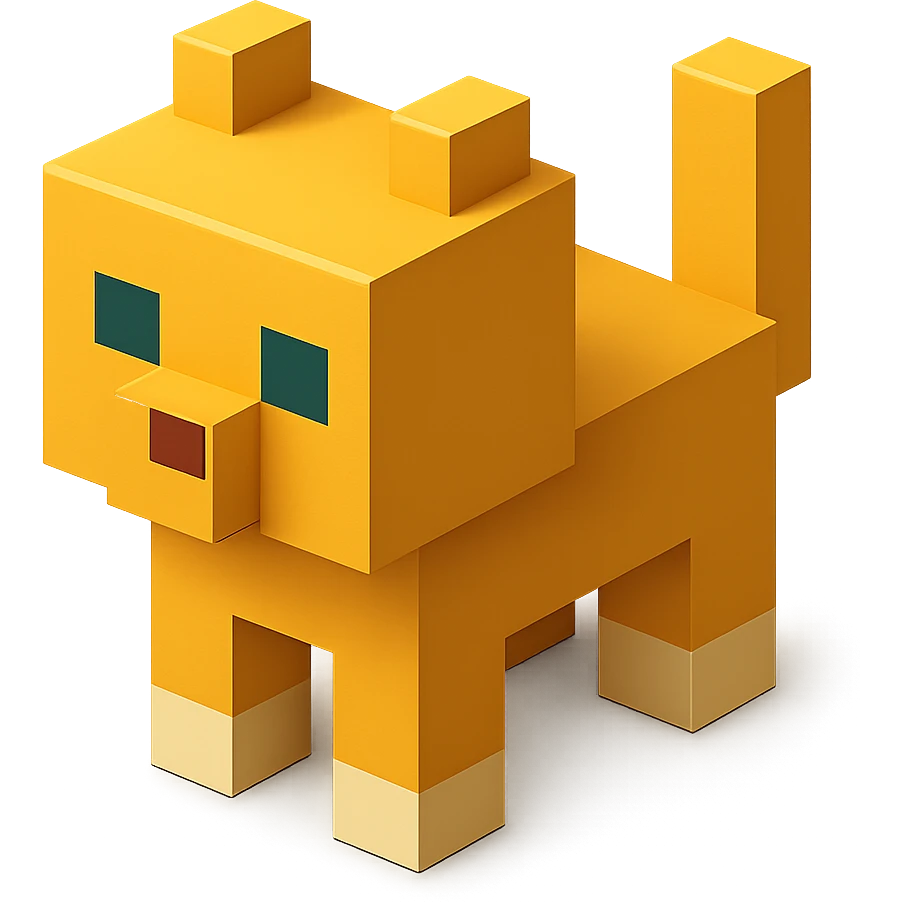 cat, minimalist geometric style, 3D blocks icon emoji