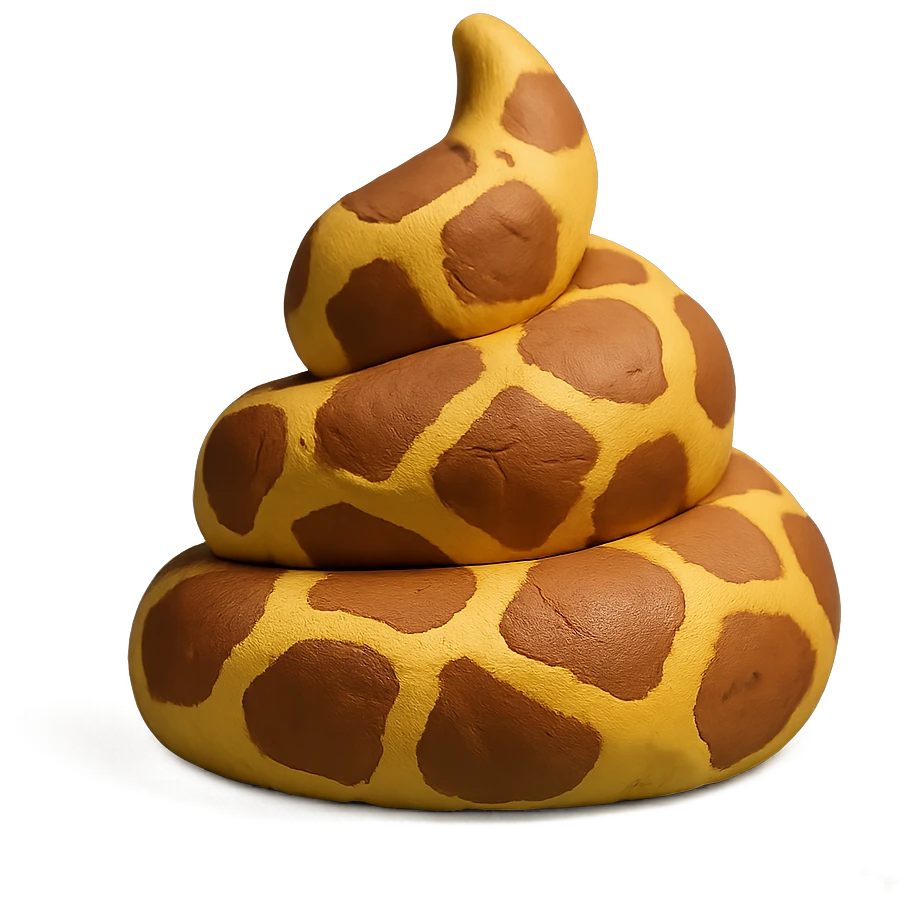 poo with giraffe print emoji