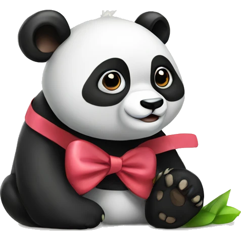 Panda with bow emoji