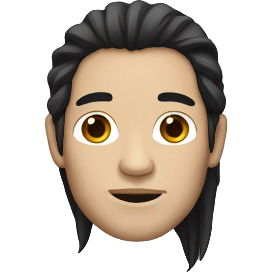 White man with long black hair emoji