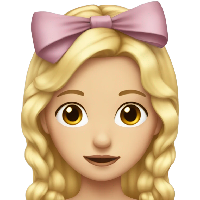 blonde girl with bow in her hair and long eyelashes  emoji