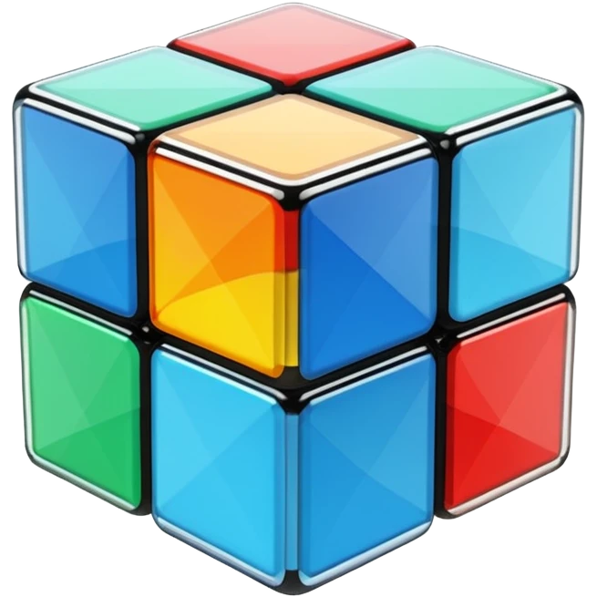 Transparent glass Rubix cube emoji