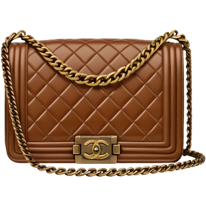 chanel le boy brown bag emoji