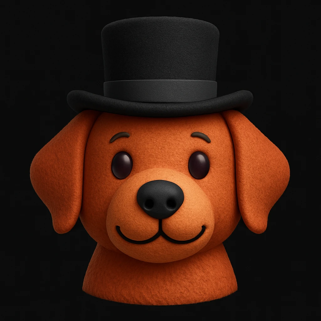 dog with tophat emoji