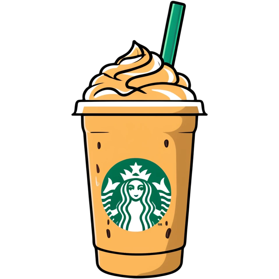 cute Starbucks iced latte with condensation on cup emoji