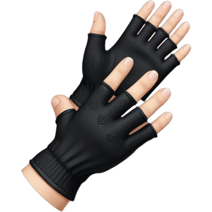 A pair of Black fingerless cotton gloves emoji