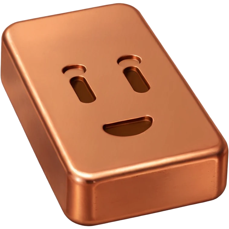 Create an Android-style emoji of a copper ingot. Make it simple, flat, and cartoon-like with solid copper colors, no shine, no reflections, no gradients, and absolutely no faces or expressions. Keep the design clean, rounded, and consistent with modern Android emoji aesthetics.

 emoji