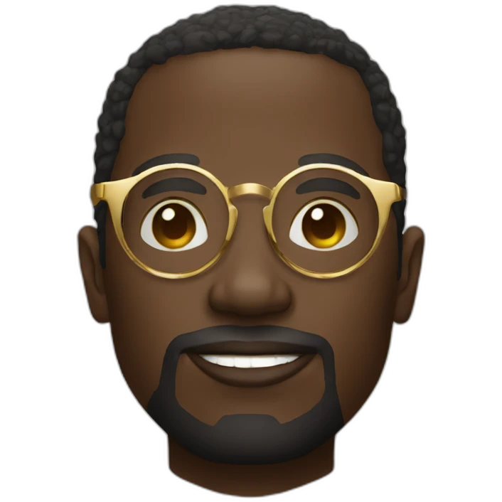 African  man in round gold glasses emoji