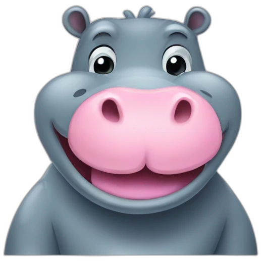 funny hippopotamus emoji