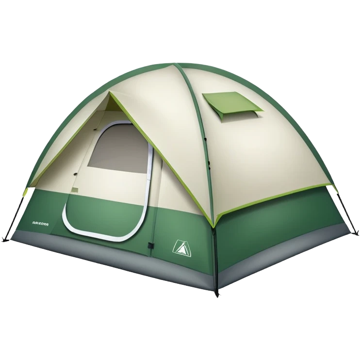 white and green camping tent emoji
