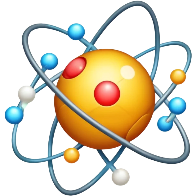 Atom with valence electrons showing electron shell configuration emoji