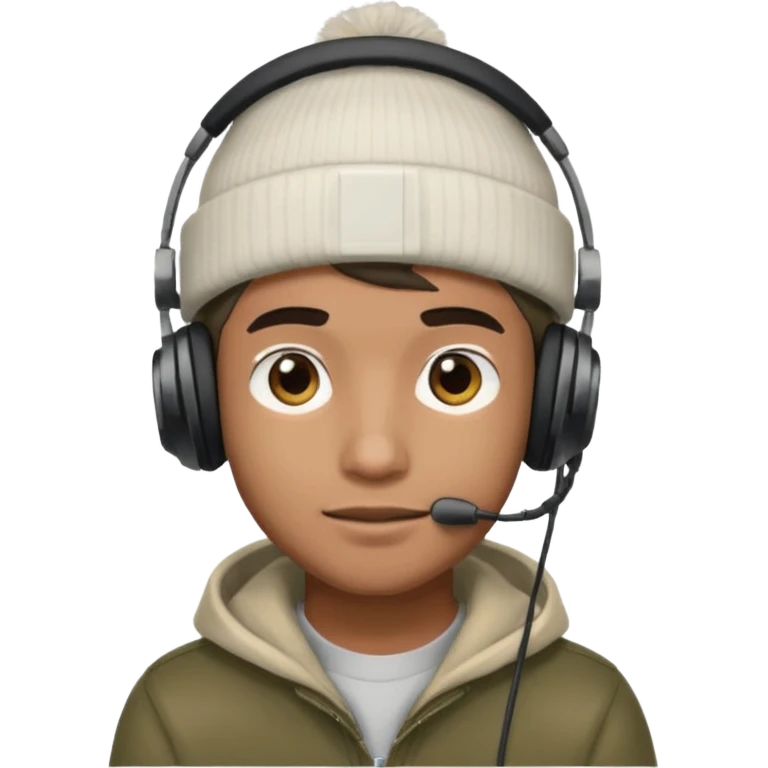 garcon avec un bonnet et un casque gaming emoji