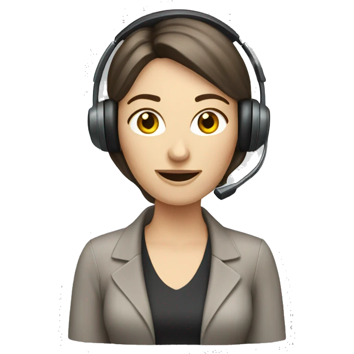 Pale brunette Call center lady  emoji