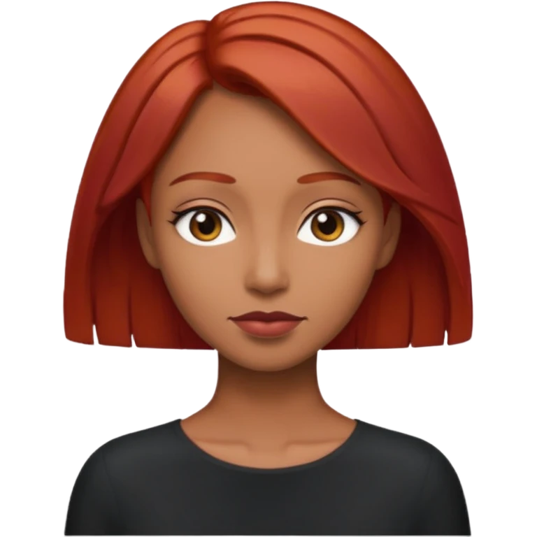 Mujer flaca con cabello mediano color rojo color de piel media, hombre de color medio moreno con cabello color negro, flaco emoji