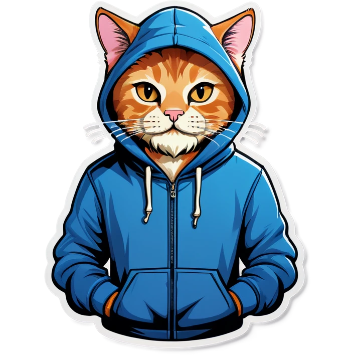 Cat with beard and hoodie emoji