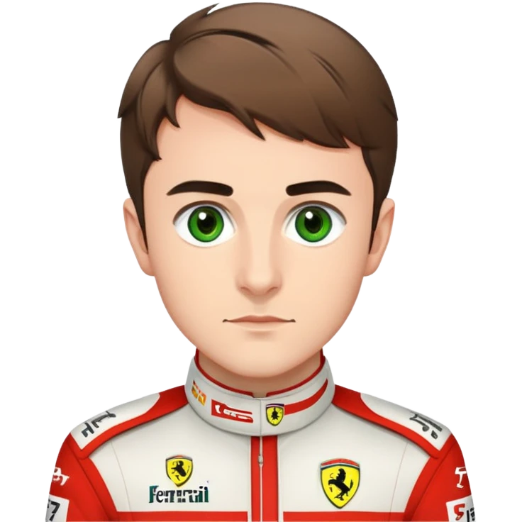 Charles Leclerc green eyes in Ferrari uniform emoji