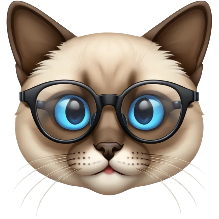 siames cat with cool glasses emoji