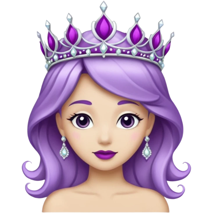 Purple rose with silver tiara emoji