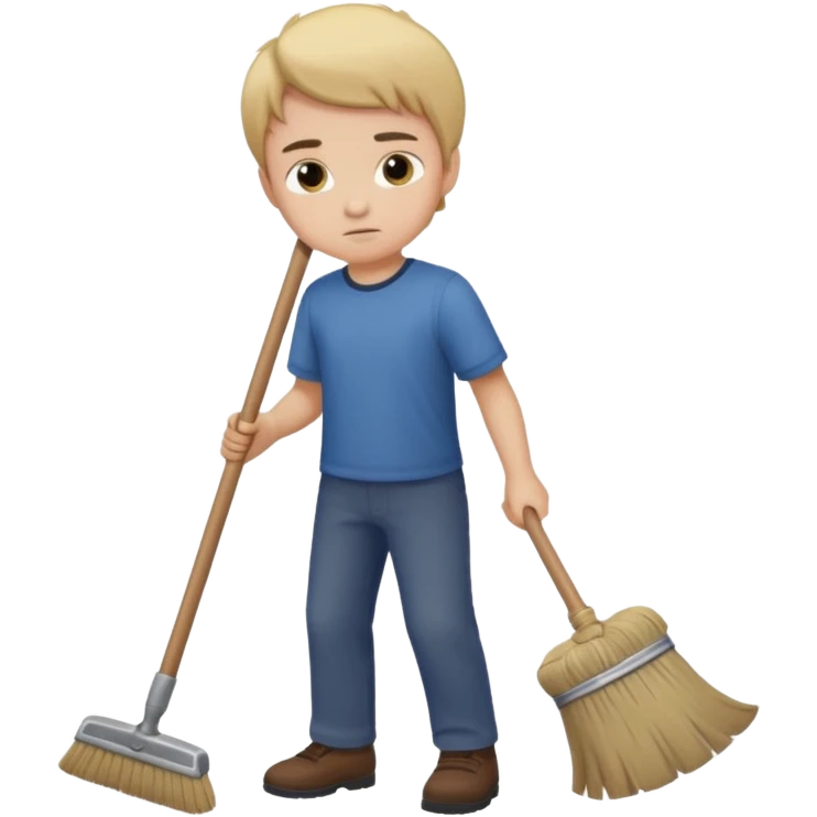 niño barriendo emoji