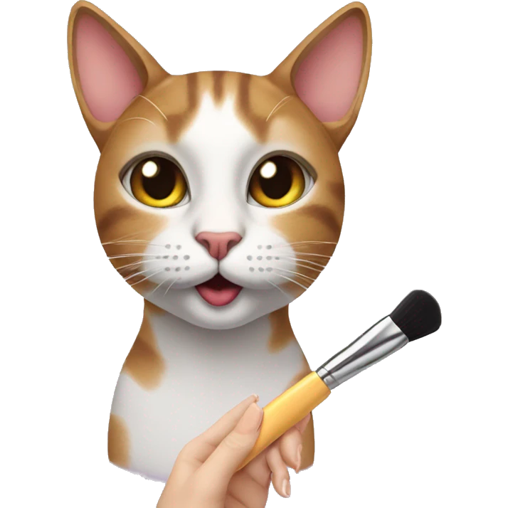 Cat applying makeup  emoji