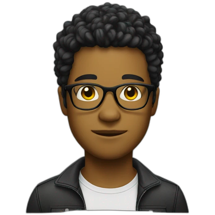 blackmashroomhair yellowboy with glasses emoji