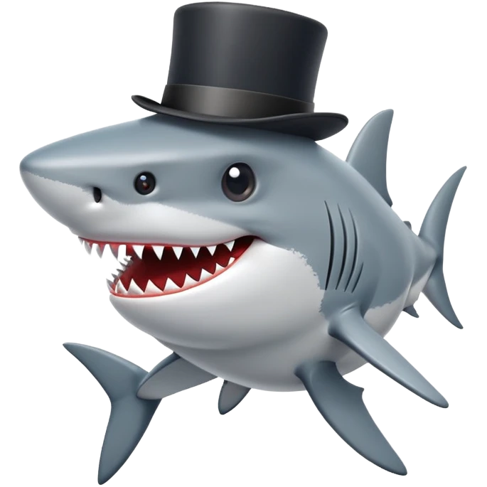 shark wearing a top hat emoji