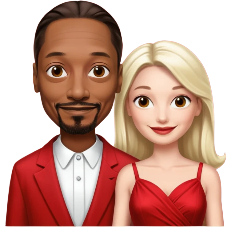  snoop dogg and elon musk in red dress emoji