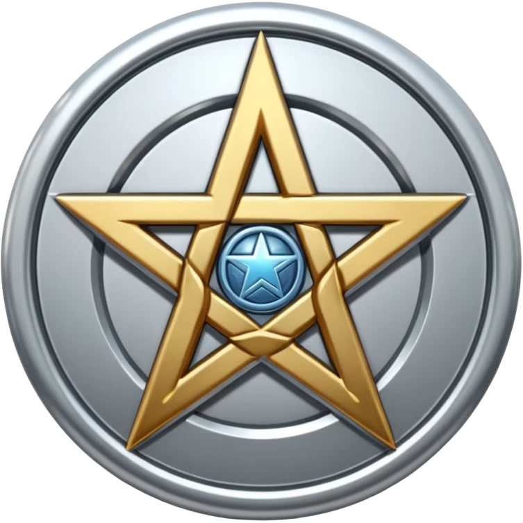 Silver pentacle with element signs emoji