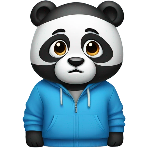 Panda wearing a blue sweatshirt emoji