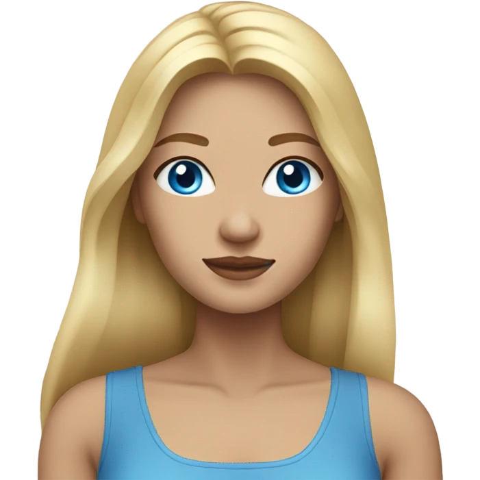 Woman with blonde hair and blue eyes emoji