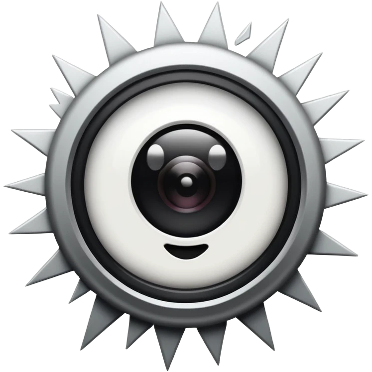 Minimalist emoji-style sticker of a wide open eye with a camera flash bursting into it. High contrast black and white with sharp lines. No gradients.
 emoji
