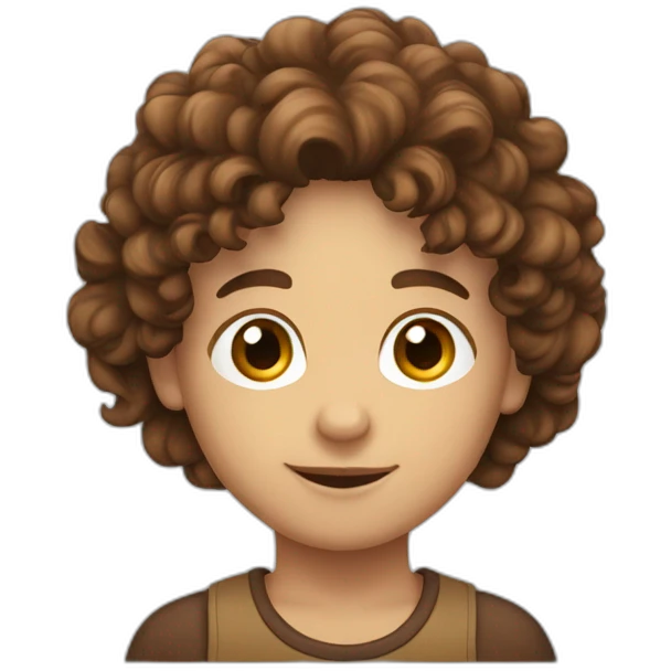 Kleiner Junge mit Locken mit Brauner Hautfarbe  emoji