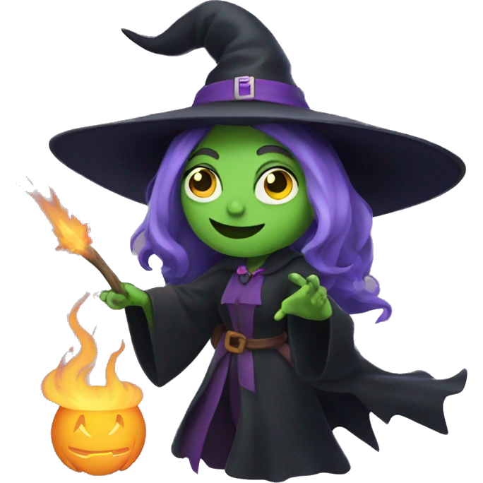 A witch is casting a spell emoji