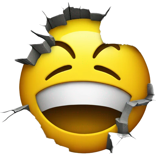 CRACKED SMILEY FACE emoji