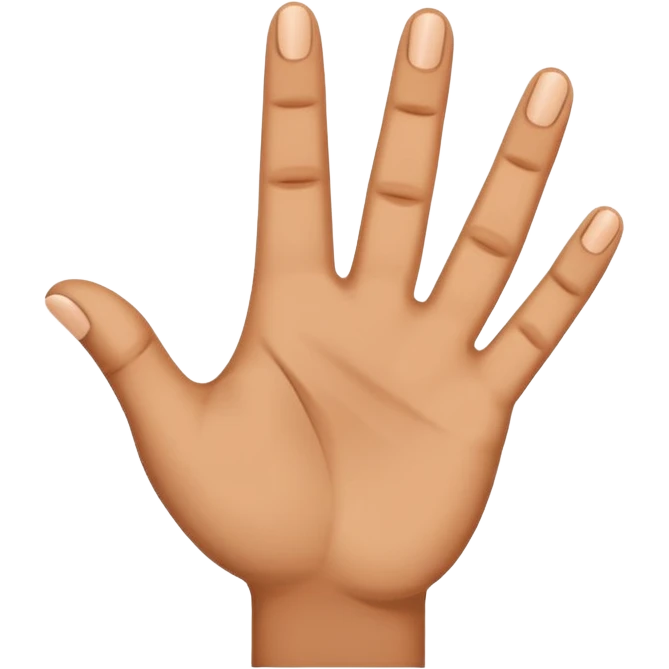 Create hand gesture with three fingers shaped downward in the shape of a letter M emoji