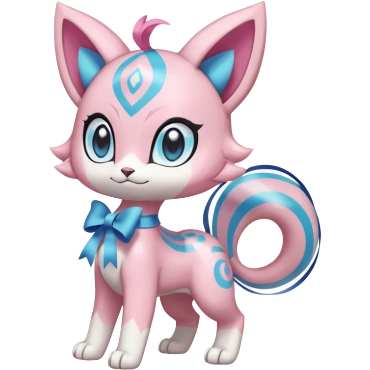 Pastel Shiny Cute Elegant Realistic Adorable Pretty Beautiful Meloetta-Meicoomon-Gatomon-Liepard-Pokémon-Digimon-Fakémon-fusion-hybrid-creature emoji