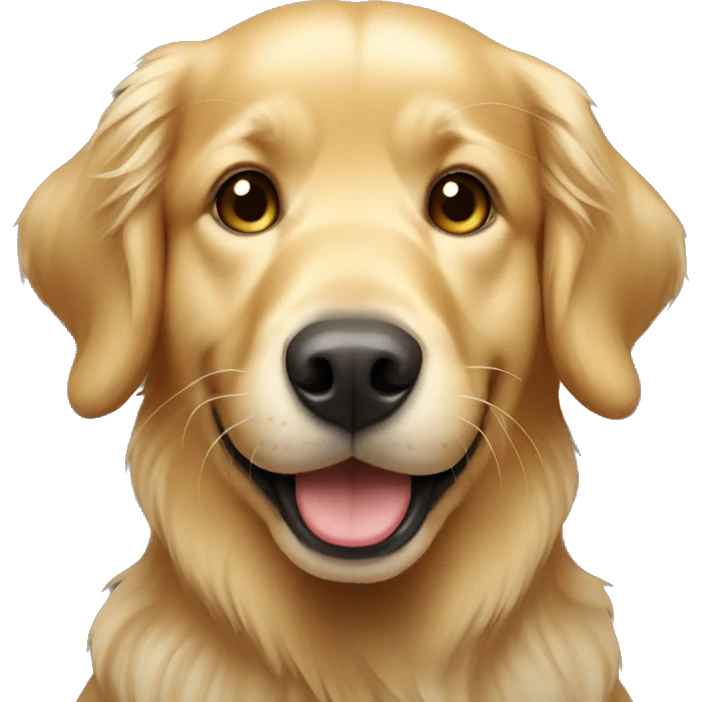 Golden retriever smiling  emoji