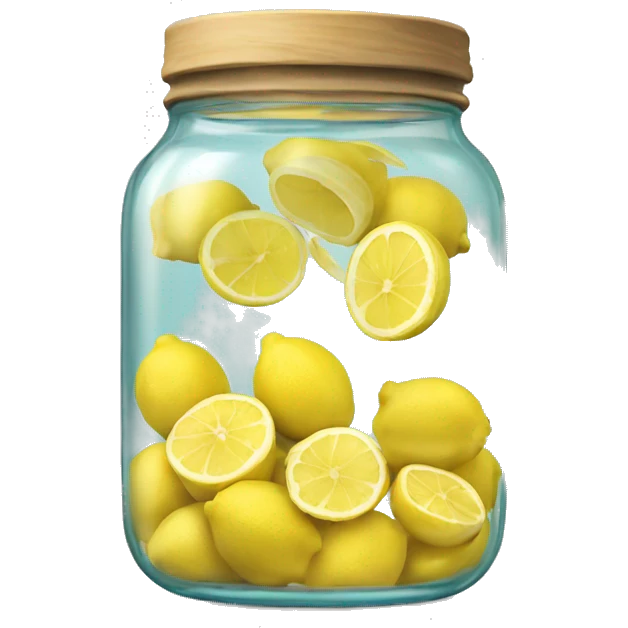 Glass jar of sliced lemons emoji
