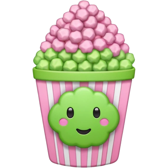 pink and green popcorn emoji