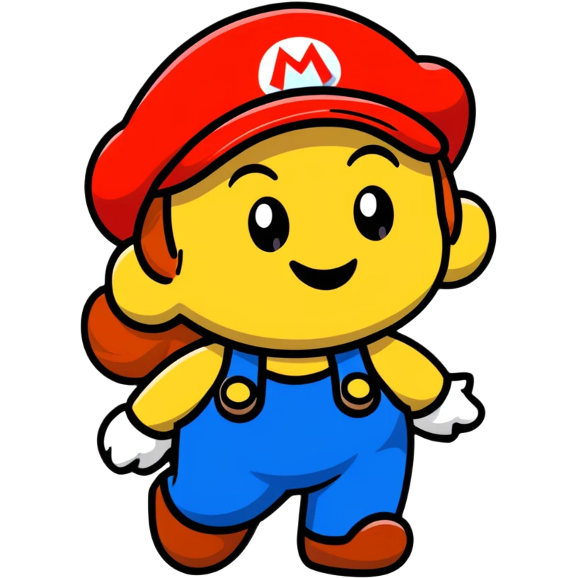 female Mario smiling in cute cartoon style emoji