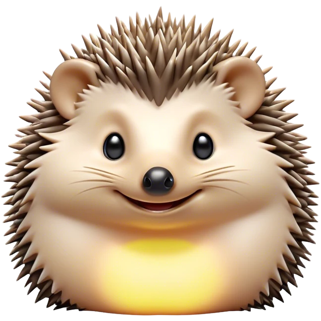 Cinematic Cheeky Hedgehog Portrait Emoji, Head tilted playfully with a mischievous squint and a tiny, cheeky grin, showcasing a compact, prickly body with soft quills and perky little ears, Simplified yet remarkably expressive features, highly detailed, glowing with a vibrant, playful glow, high shine, spirited and quirky, stylized with an air of whimsical woodland mischief, soft glowing outline, capturing the essence of a cheeky hedgehog that looks ready to roll out of the screen with playful attitude! emoji