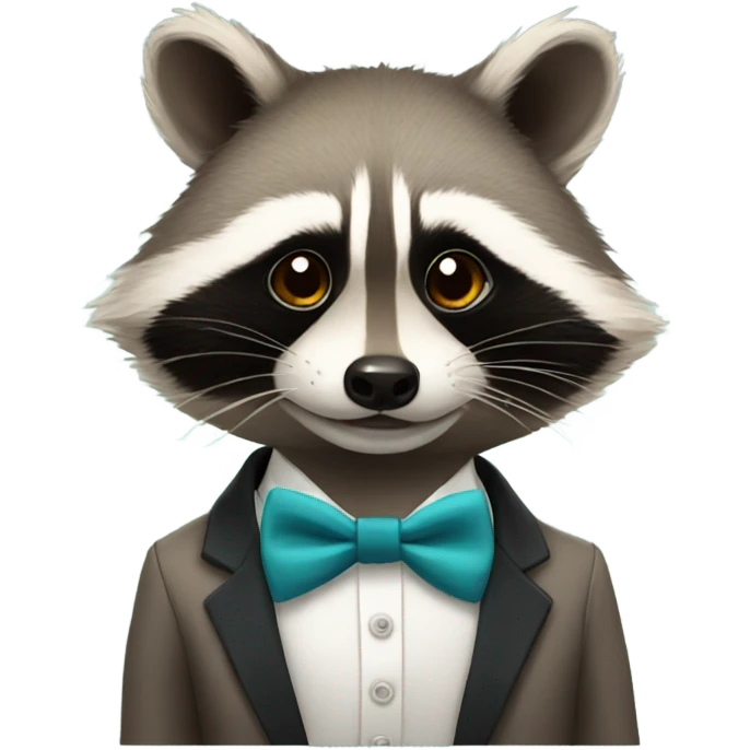 Raccoon with bow tie emoji