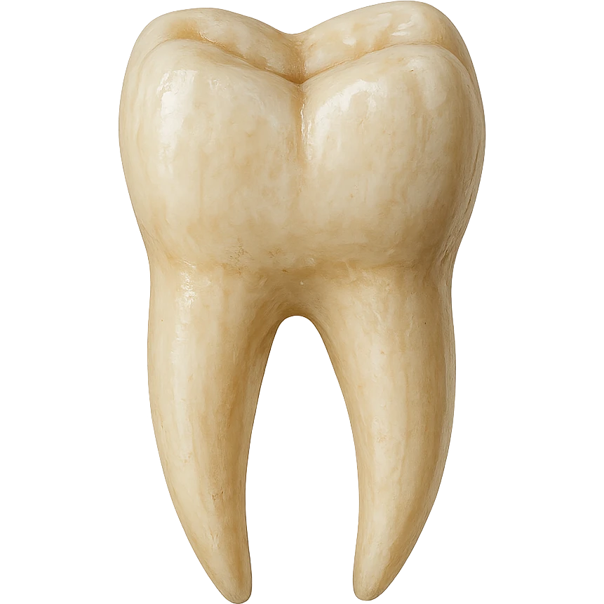 realistic illustration of a single human tooth, no background emoji