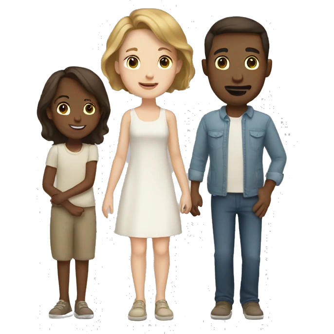 white couple with brown hair and kids emoji