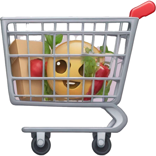 shopping cart with boxies emoji