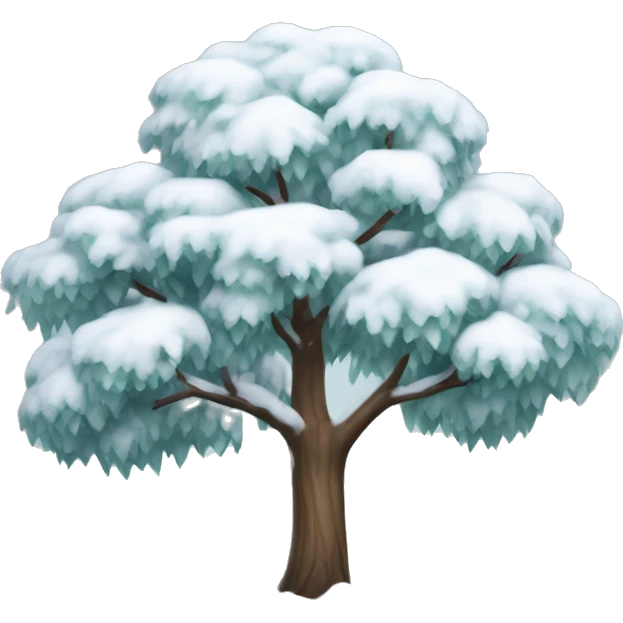 Winter tree with snow emoji