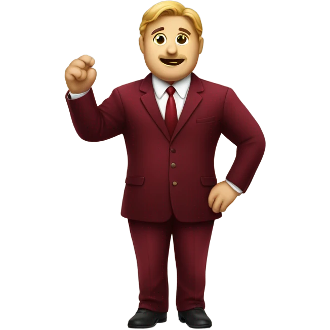 fat business man in Dark red velvet suit emoji