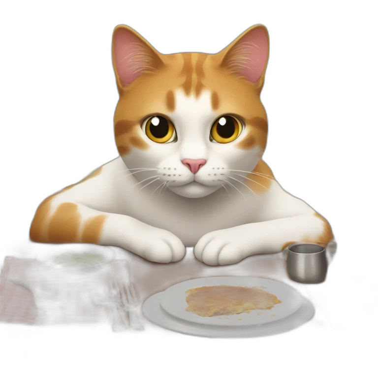 smudge the cat at dinner table emoji